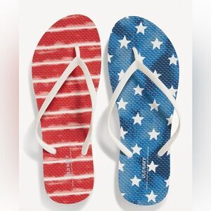 ❤️ NWT USA flag 4th of July beach Old Navy flip flops